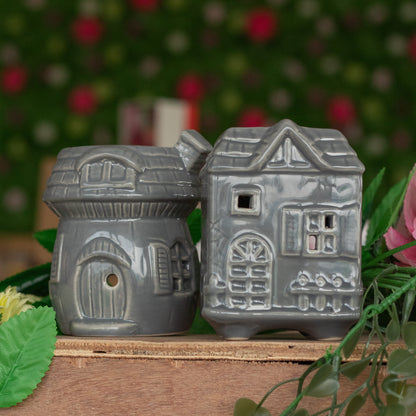 Mushroom House Oil Burner - Grey