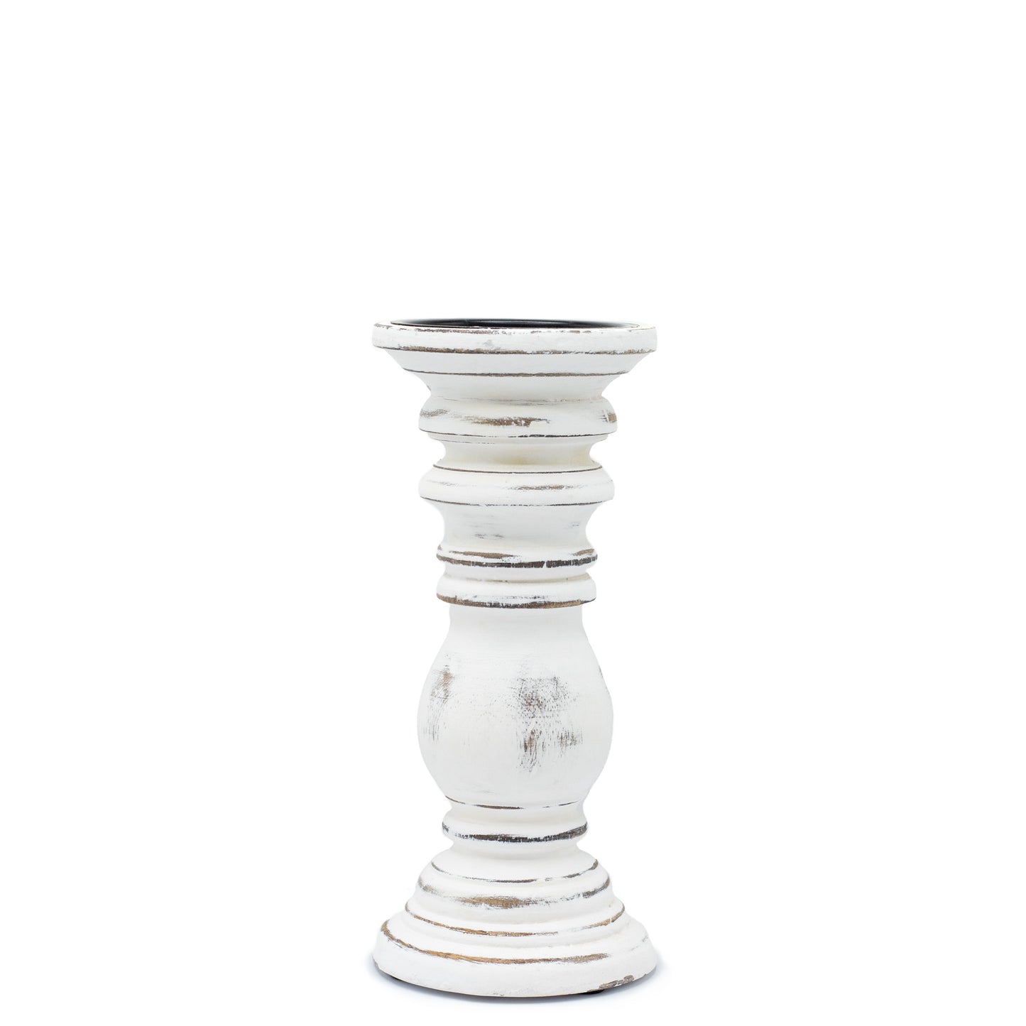 Classic Candle Stand - Whitewash -  23x10cm - Small