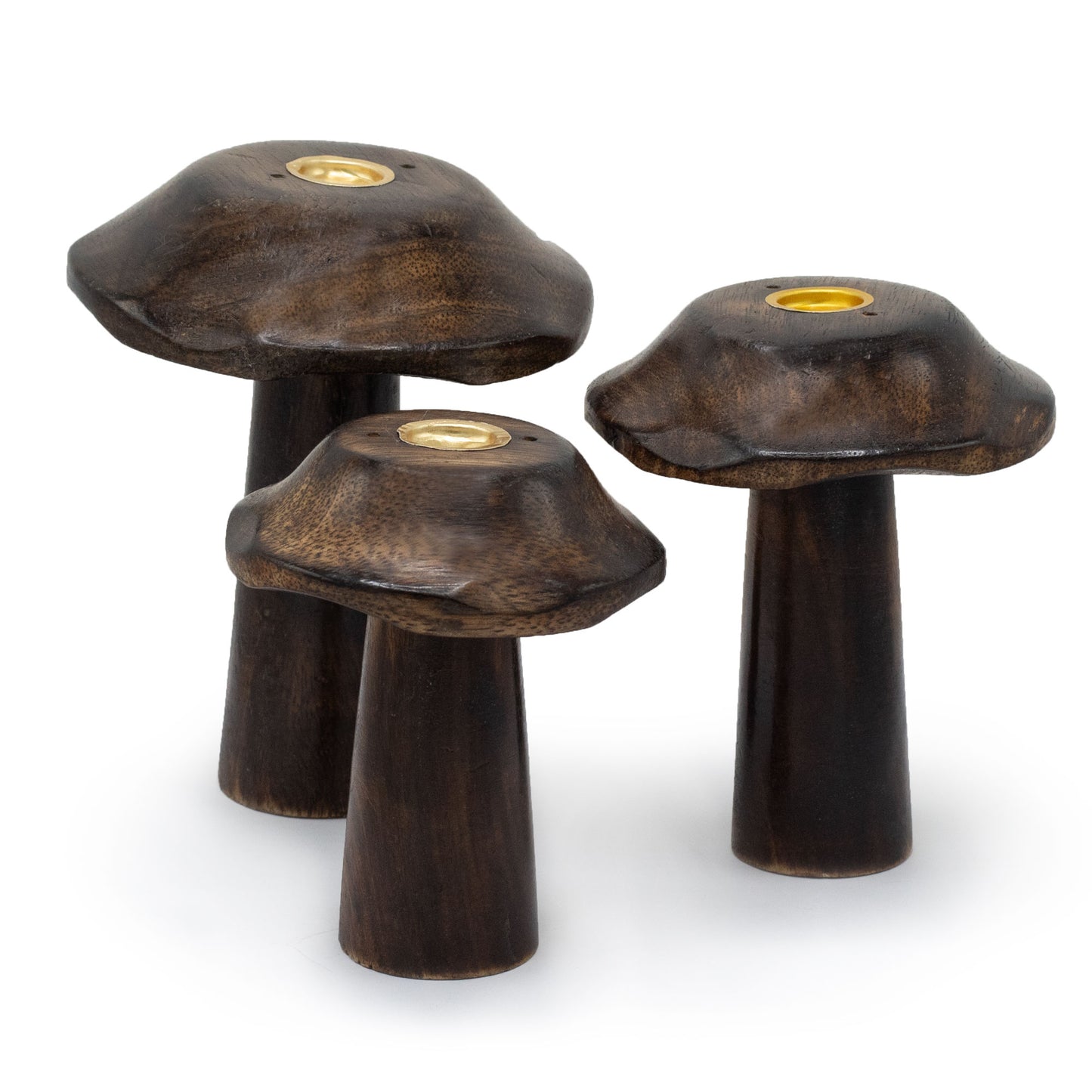 Set of 3 Flat Incense Cone Mushrooms (13cm 12cm 11cm)