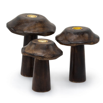 Set of 3 Flat Incense Cone Mushrooms (13cm 12cm 11cm)