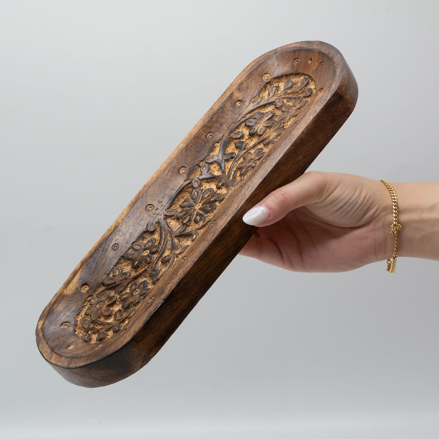 Large Incense Tray 30x10cm - Flower Design