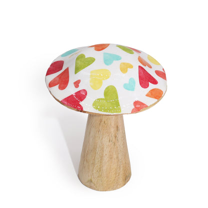 Small Mushroom -   10cm - Pastel Hearts