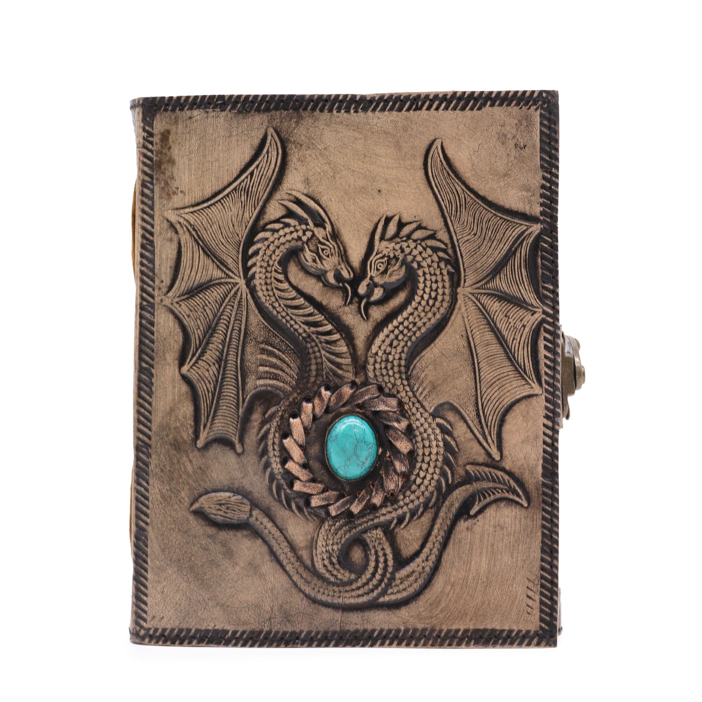 Two Dragons- Esoteric Notebook - Red Tan - 200 pages  Stich Edge- 17.5x12.5x3cm