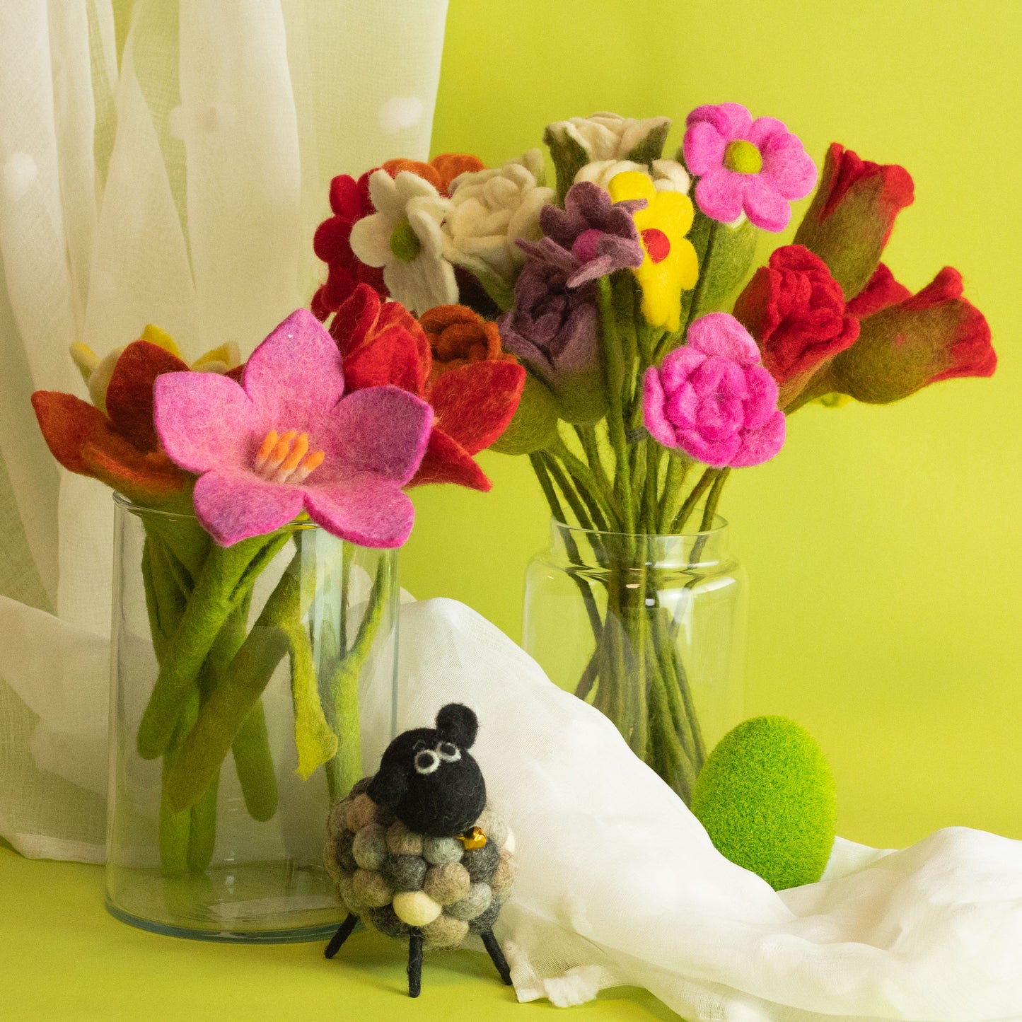 Felt Flowers - Handcrafted Set of 6