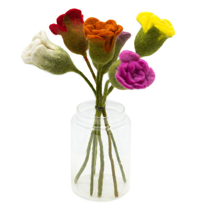 Felt Flowers - Handcrafted Set of 6