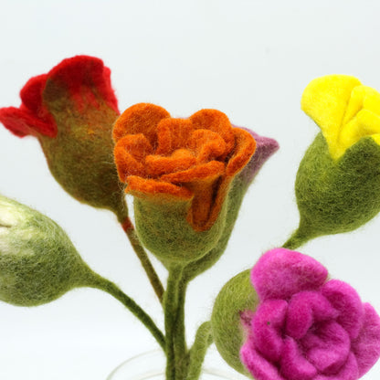 Felt Flowers - Handcrafted Set of 6