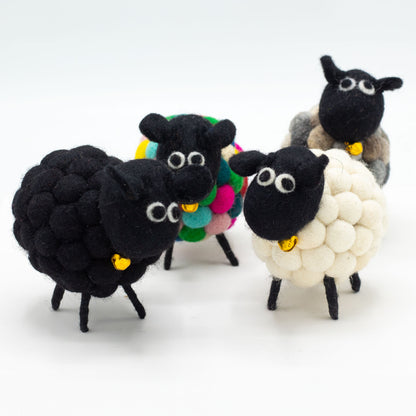 Little Felt Sheep - Handcrafted Wool Decor from Nepal