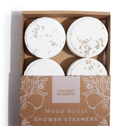 Zen Shower Steamers - Therapy Wellness Quartet - Mood Boost (White)