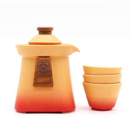 Temple Teapot Set with Three Cups