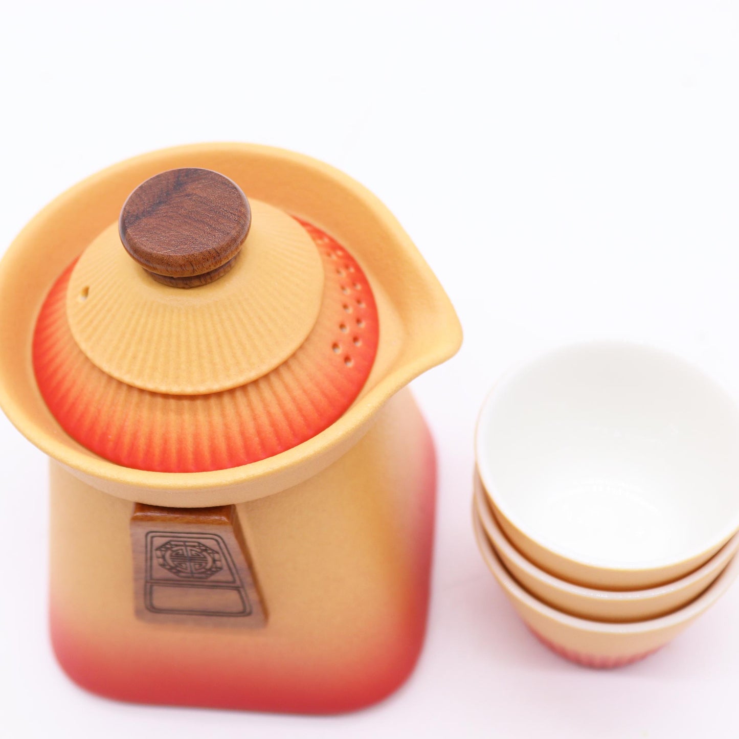 Temple Teapot Set with Three Cups