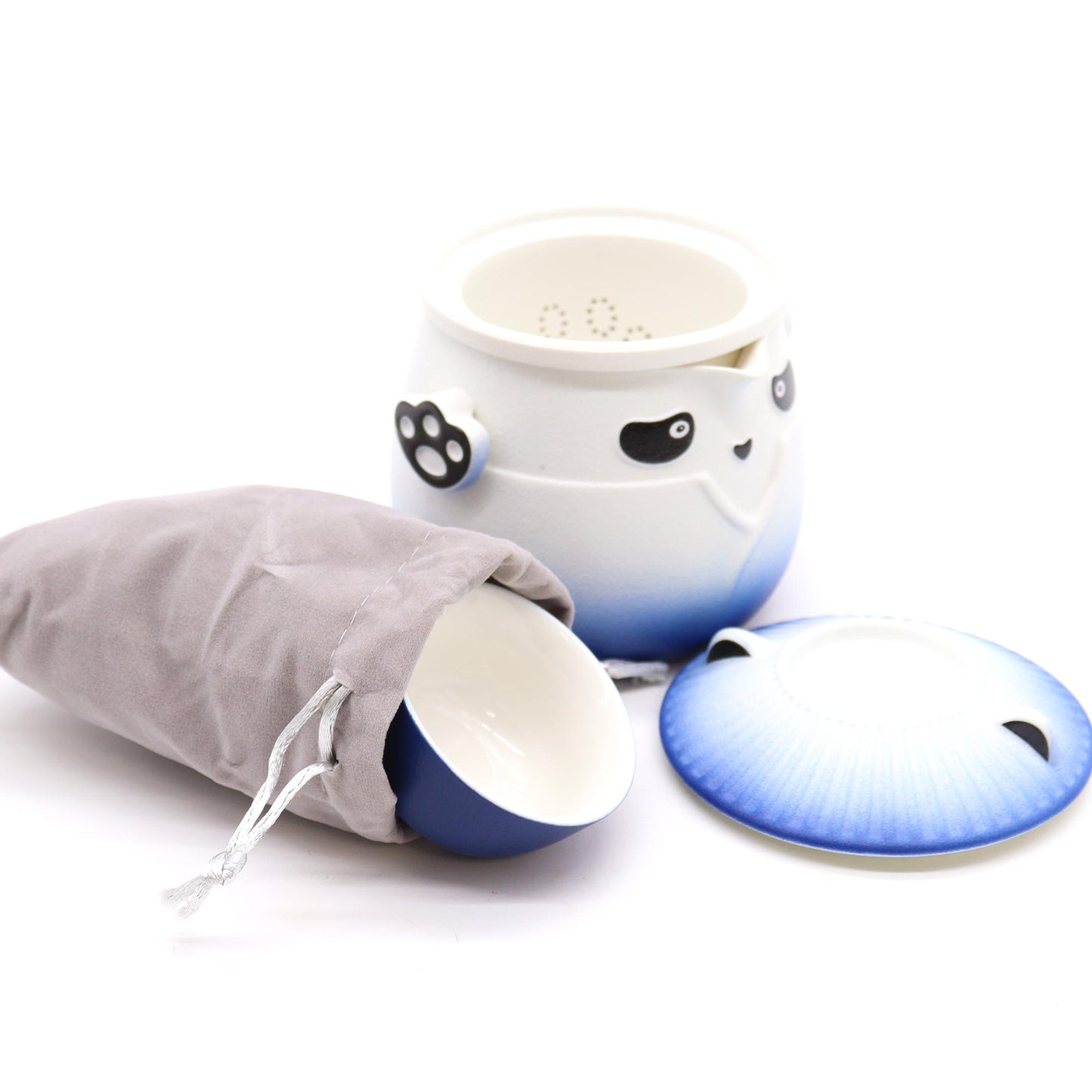 Panda Teapot Set & Three Cups