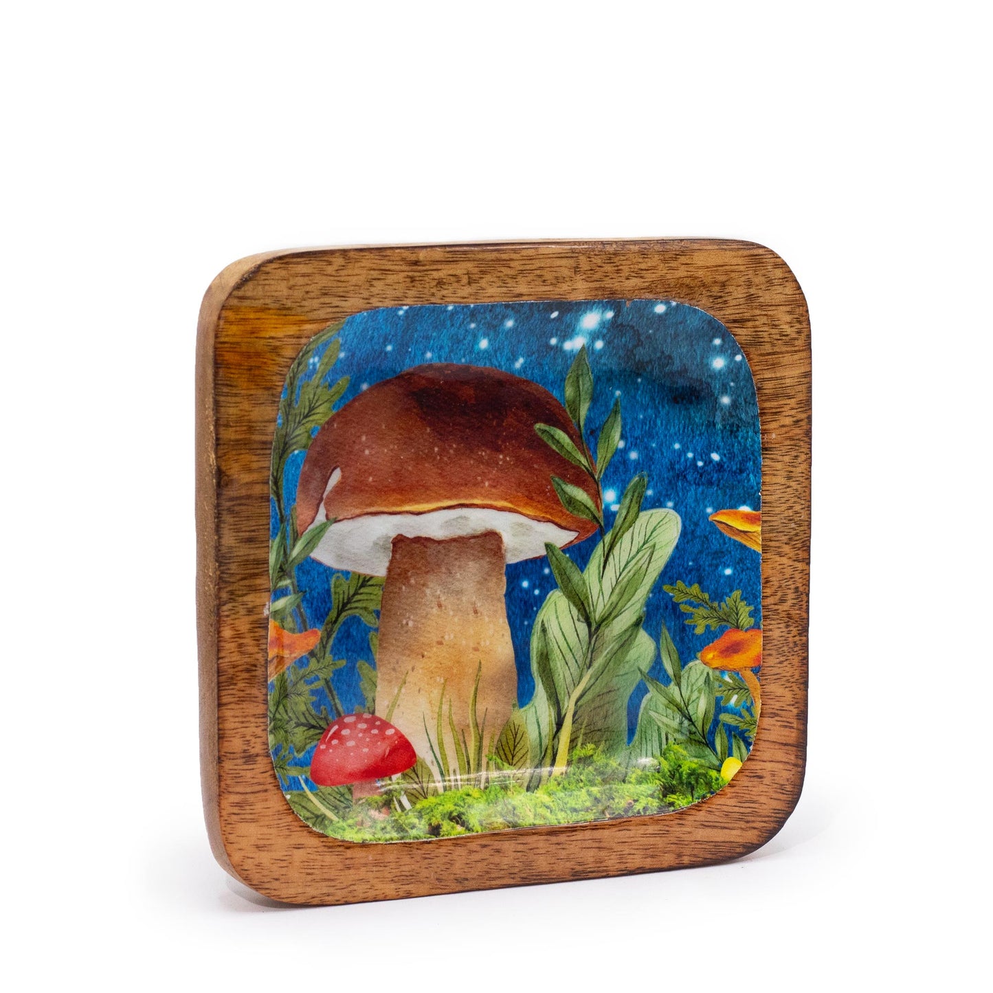 Mushroom Teal Trinket Tray