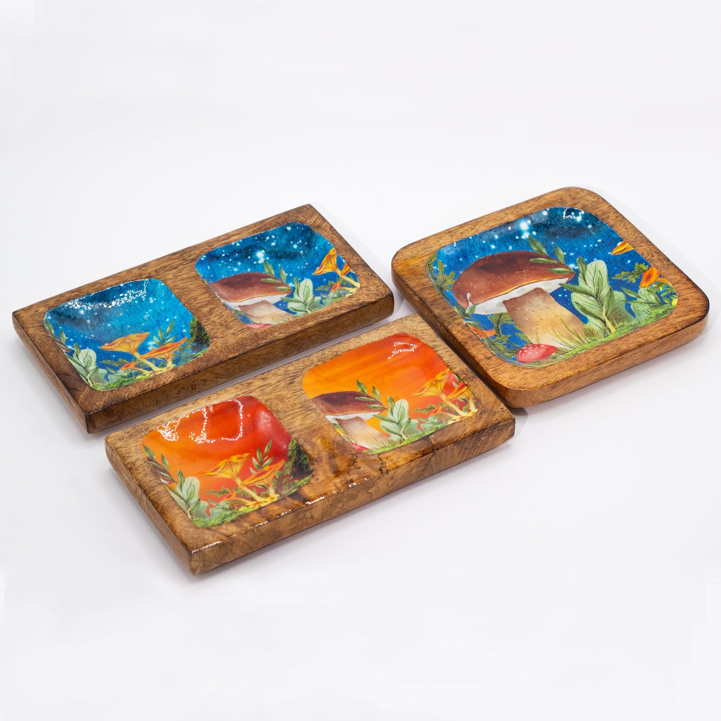 Mushroom Teal Trinket Tray
