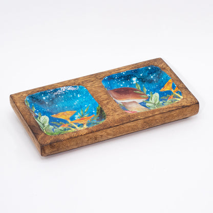 Mushroom Teal Trinket Tray