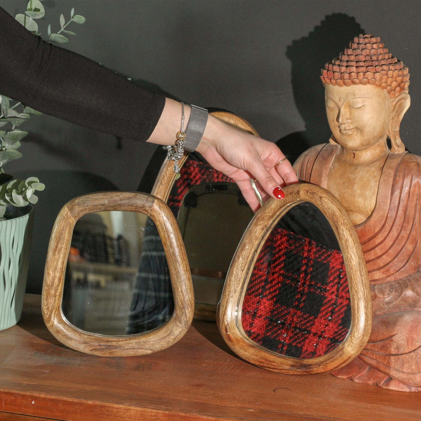 Set of 3 Pebble-Shaped Mirrors