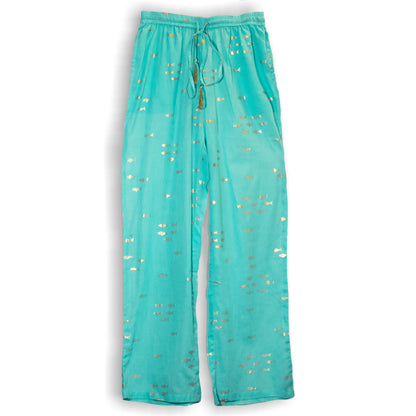 Nomad Sari Lounge Pants - Turquoise & Gold Fish