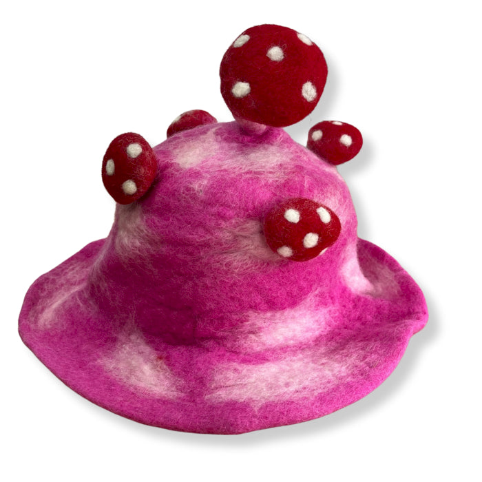 Felted Mushroom Festival Hats - Handmade in Nepal