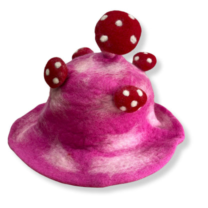 Felted Mushroom Festival Hats - Handmade in Nepal