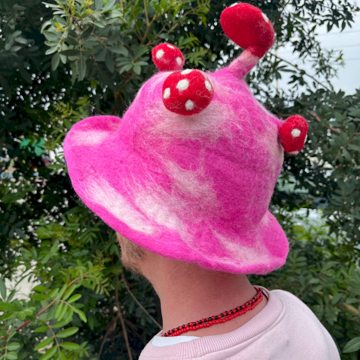 Felted Mushroom Festival Hats - Handmade in Nepal
