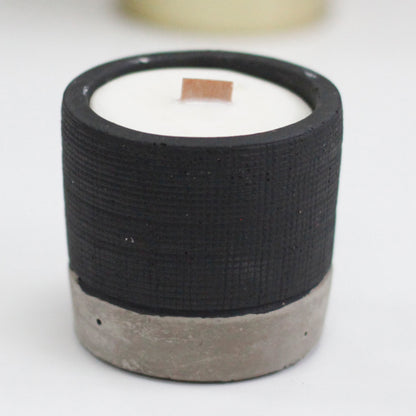 Pot Concrete Soy Candle - Black - Brandy Butter