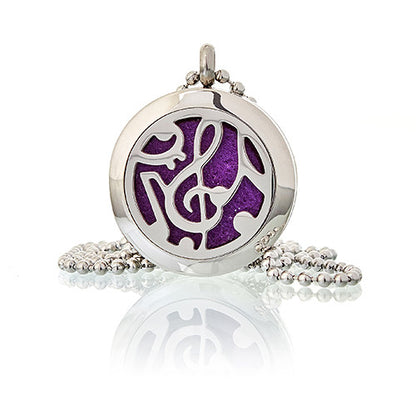 Aromatherapy Jewellery Necklace - Music Notes 25mm