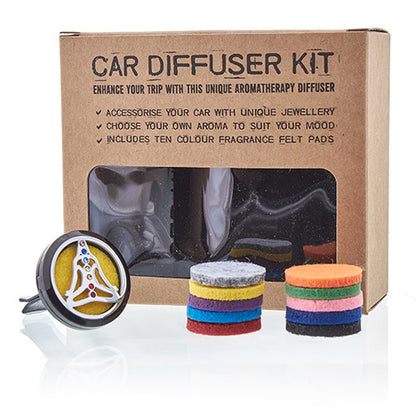 Car Diffuser Kit - Pewter Yoga Chakra - 30mm