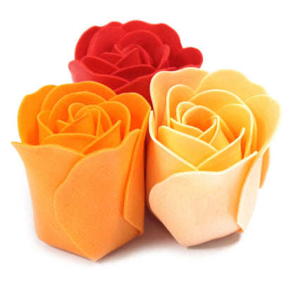 Set of 9 Soap Flower Box - Peach Roses