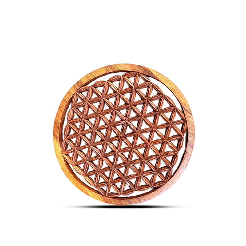Flower of Life Small - Hand-Carved Wooden Wall Art