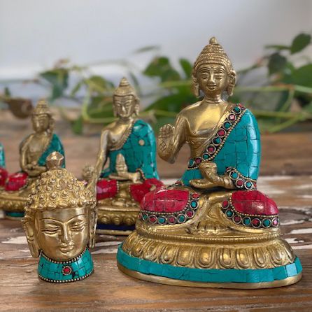 Buddha-Figur aus Messing – Mittlerer Kopf – 8 cm
