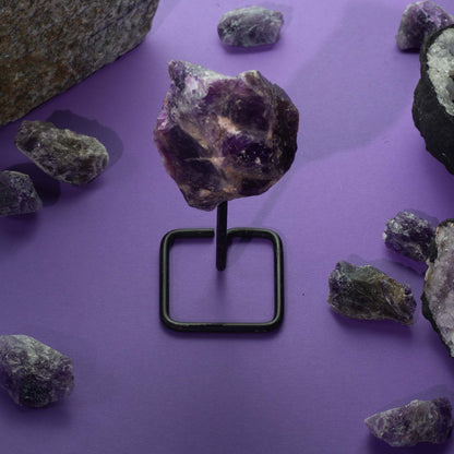 Mineral Specimen on Metal Stand - Rainbow Moonstone