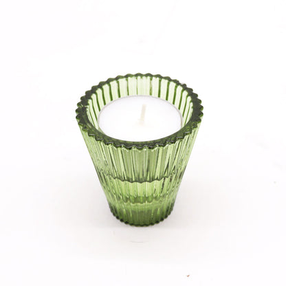 Set of 2  Flip Dinner Candle / Tealight Holder - Garden Jade