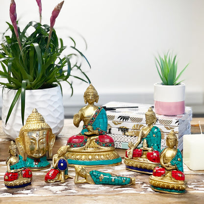 Buddha-Figur aus Messing – Hände nach unten – 11,5 cm