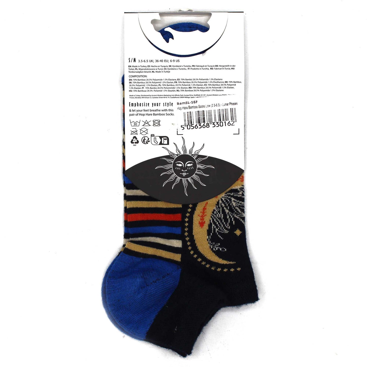 S/M Hop Hare Bamboo Socks Low (36-40) - Lunar Phases