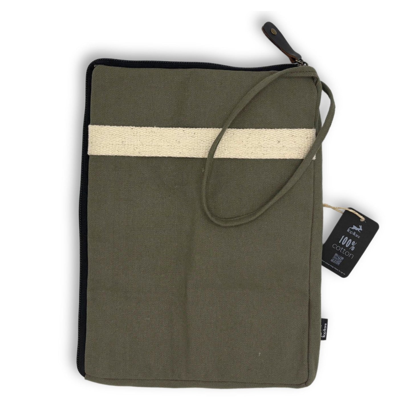 Canvas Travel Laptop Pouch - Olive - 24x33cm