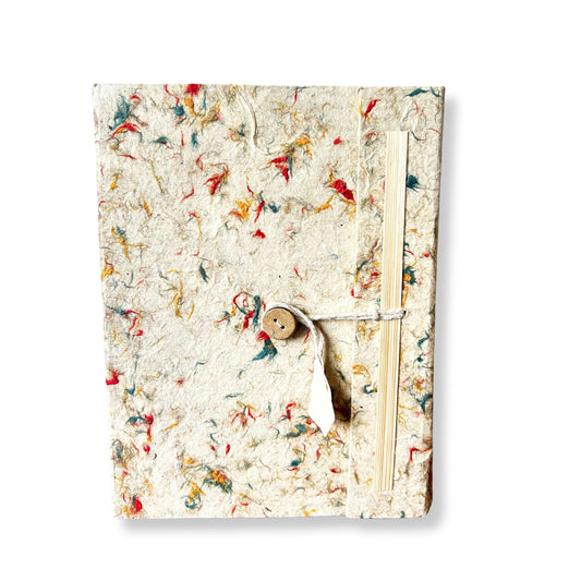 Lrg Lokta Mixed Colour Cotton Notebook (21x15cm) - 45 leafs - inc bookmark