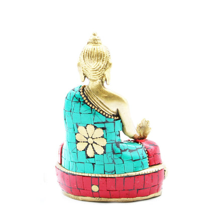 Buddha-Figur aus Messing – Hände nach unten – 11,5 cm