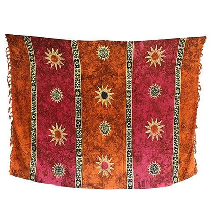 1x Bali Celtic Sarongs - Sun Symbols (4 Assorted Colours)