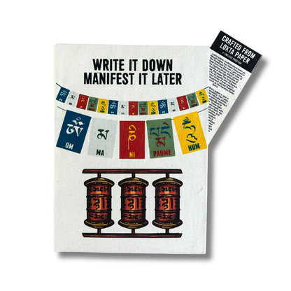 Lrg Lokta Inspiration Notebook (21x15cm) - 45 leafs - Write it Down - inc bookmark