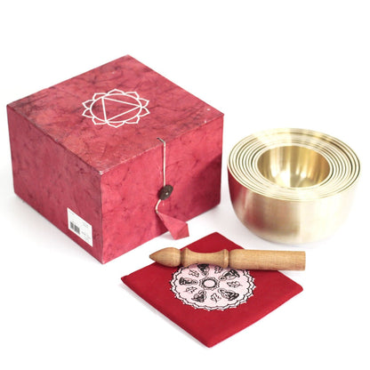 Set mit 10 Glockenmetallschalen