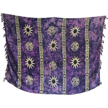 1x Bali Celtic Sarongs - Sun Symbols (4 Assorted Colours)