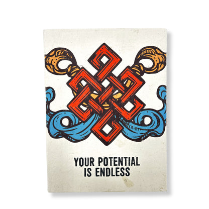 Lrg Lokta Inspiration Notebook (21x15cm) - 45 leafs - Your Potential - inc bookmark
