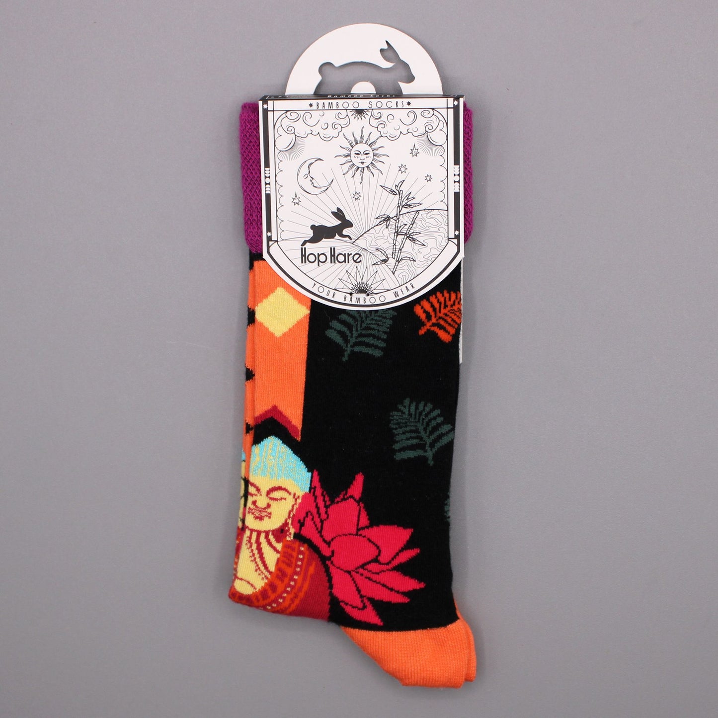 Hop Hare Bamboo Socks (36-40) - Pink Buddha & Lotus 