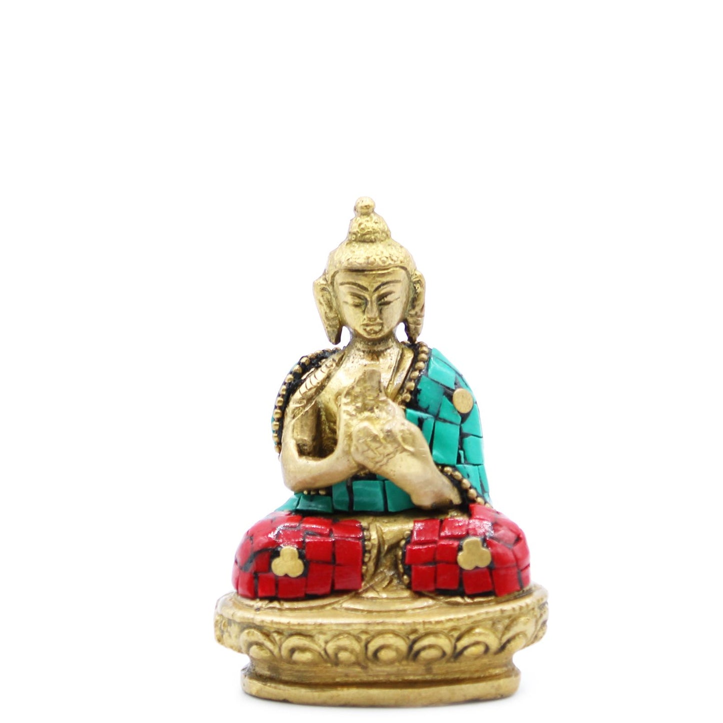 Buddha-Figur aus Messing – Segen – 7,5 cm