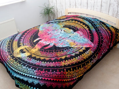 Double Cotton Bedspread + Wall Hanging - Elephant Head 230cm x 200cm