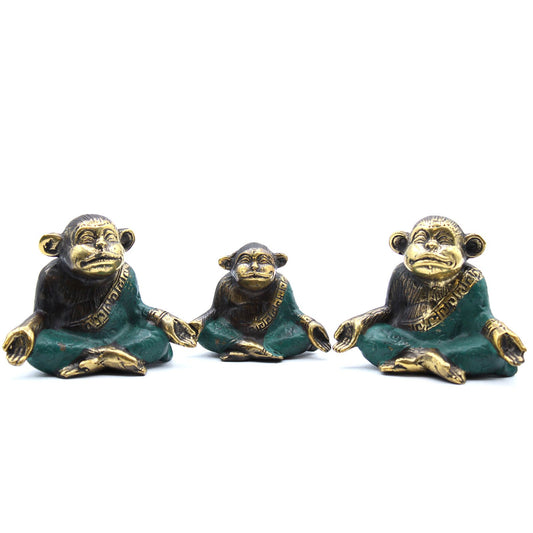3er-Set – Familie der Yoga-Affen (verschiedene Größen)