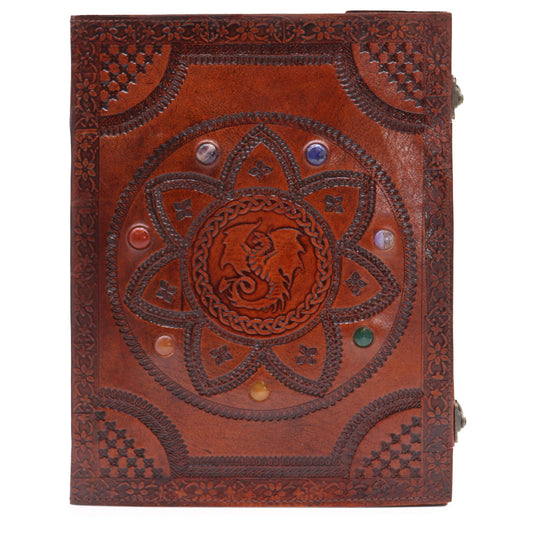 Riesiges Grabmalbuch – Chakra-Steine, Drachenmandala, 100 Seiten – 25 x 34 cm