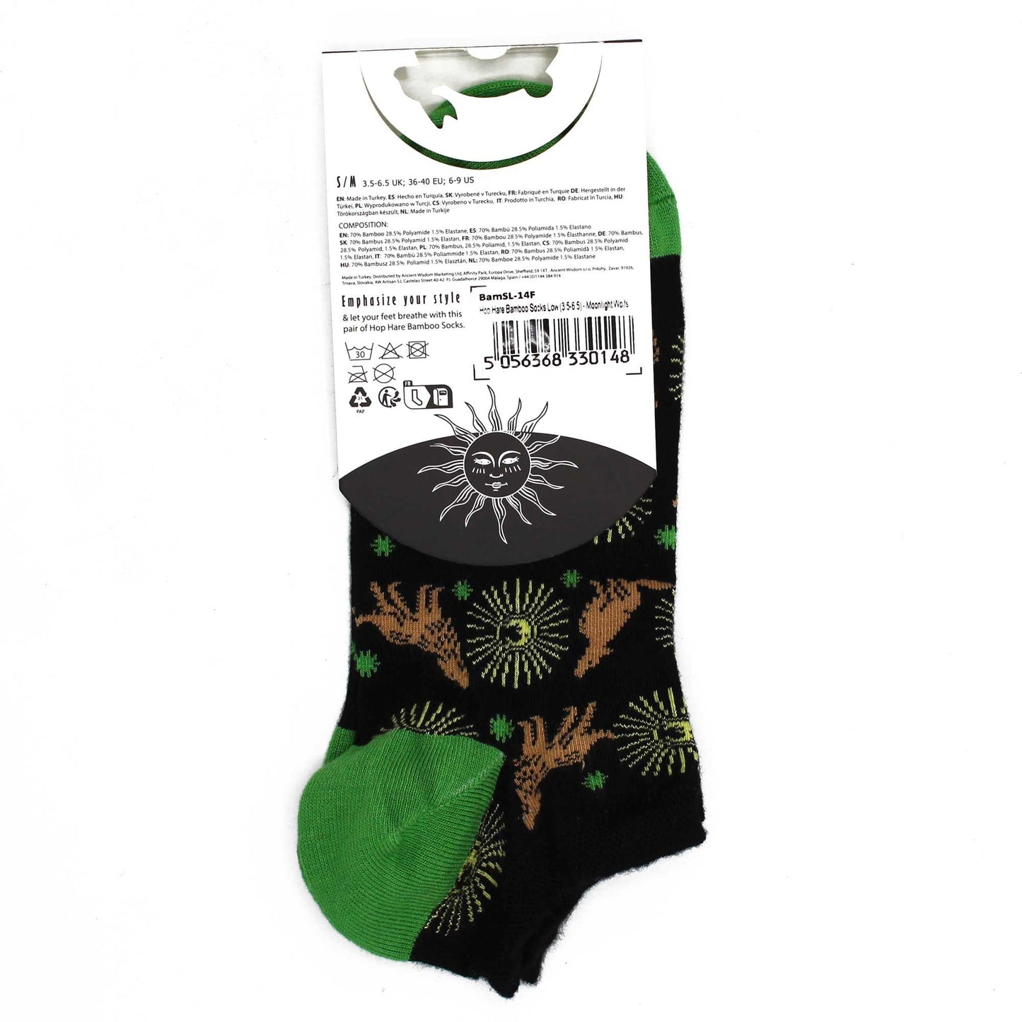 M/L Hop Hare Bamboo Socks Low (41-46) - Moonlight Wolfs
