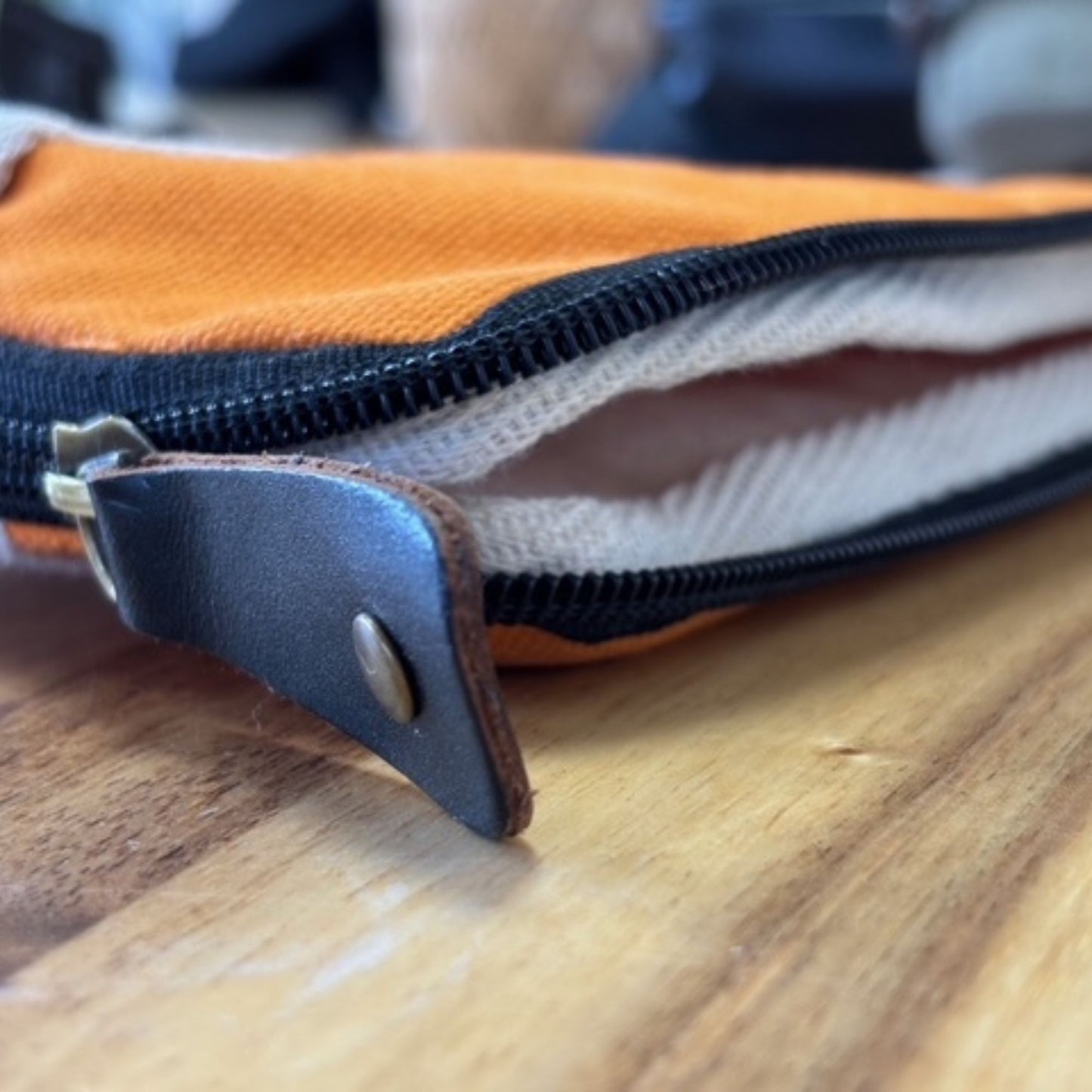 Canvas Travel Laptop Pouch - Orange - 24x33cm