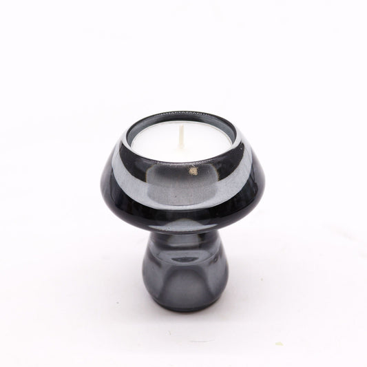 Set of 2 Mushroom Flip Dinner Candle / Tealight Holder - Midnight Grey