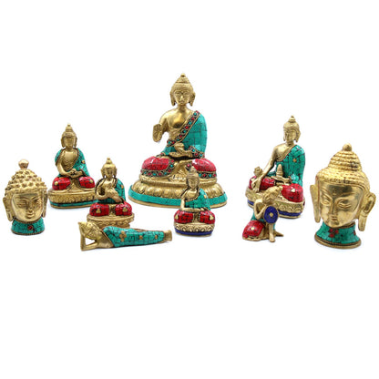 Buddha-Figur aus Messing – Hände erhoben – 7,5 cm